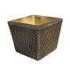 Cachepô Rattan Quadrado Pequeno Tabaco L1008